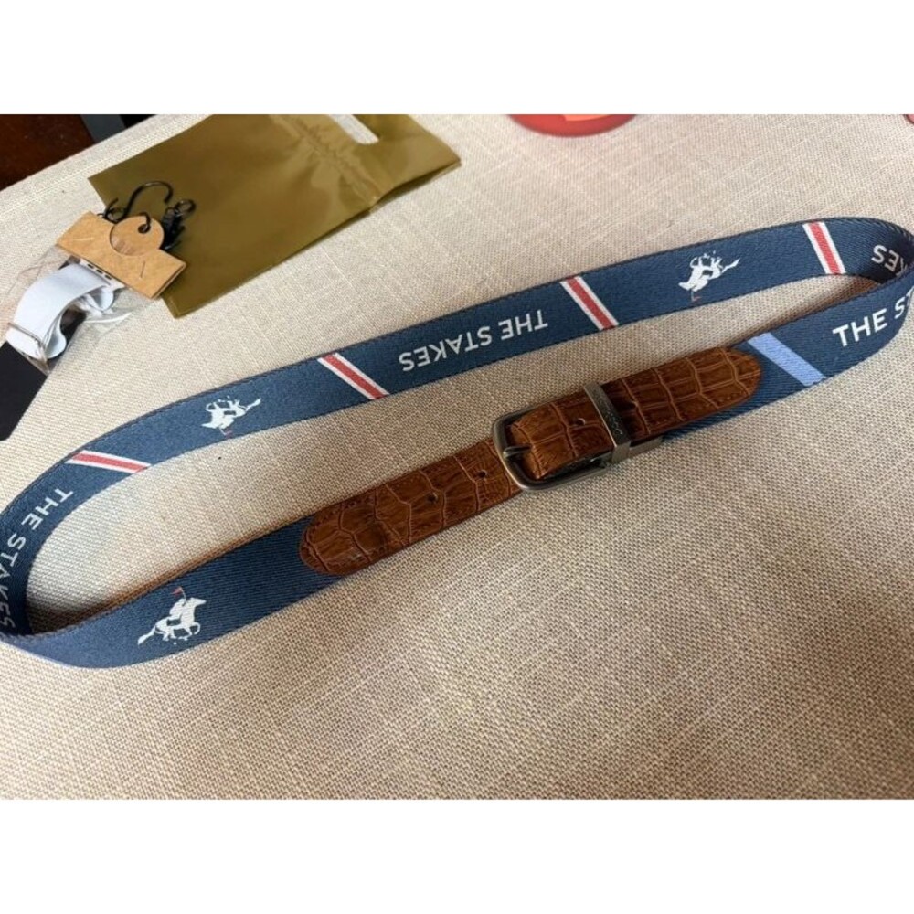 Doc Murphy 'The Stakes' Leather & Ribbon Belt